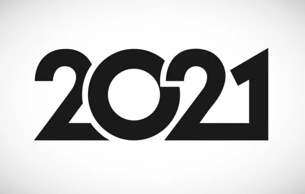 2021 God Jul Och Gott Nytt Kalender Logotyp Siffror Minimalistisk — Stock vektor