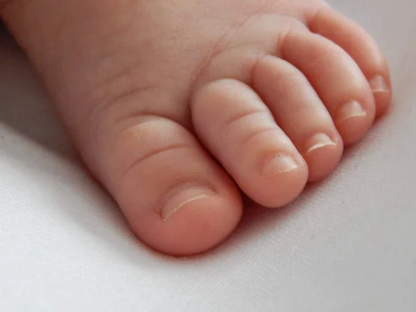 Close Baby Foot Newborn Toes Macrophotography — Stock Photo, Image