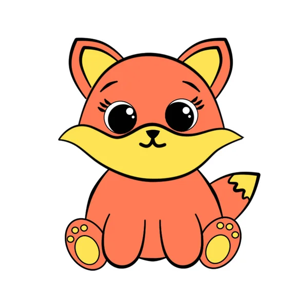 Güzel bir karikatür çizimi ve şirin bir kızıl tilki.