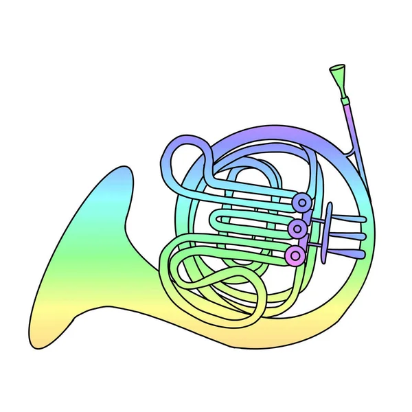 Trompeta Instrumento Musical Neón Arte Didgital — Foto de Stock