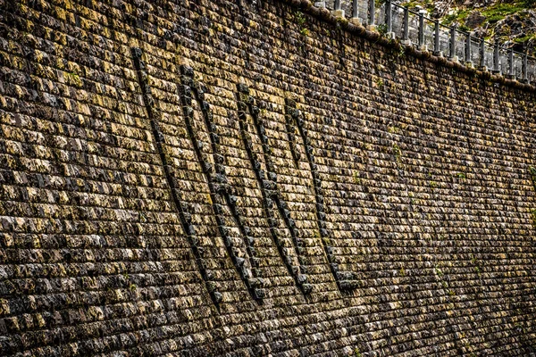 Muchakhandi Dam Wall Yellow Colour Tone Constructed Stone 1882 Located — Stock Photo, Image