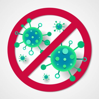 Pandemic Coronavirus işaretini durdur. Covid-19 depolama düz simgesi.