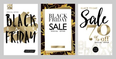 Kara Cuma indirimi pankartı. Satılık promosyon, afiş, poster, broşür, web pankartı ve sosyal medya için vektör ilüstrasyon şablonu