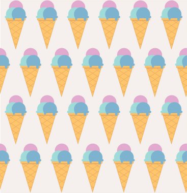 Icecream düz vektör illüstrasyonunu sev