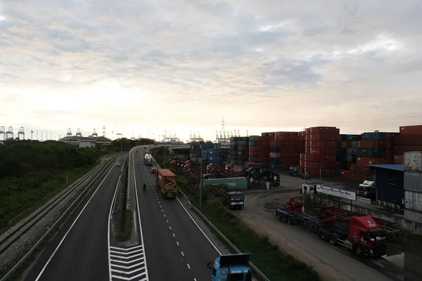 Port Klang Malaysia Circa Heinäkuu 2020 Alhainen Valokuva Vilkkaasta Northport — kuvapankkivalokuva