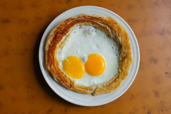 Flatlay Picture Roti Sarang Burung Table Pratha Looks Bird Nest — Stock Photo, Image