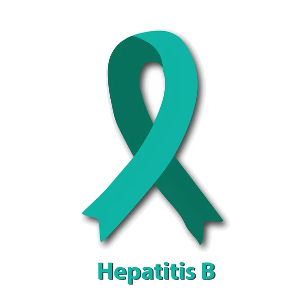 Cinta de jade. Virus de la hepatitis B. Día Mundial de la Hepatitis. Ilustración vectorial sobre fondo aislado . — Vector de stock