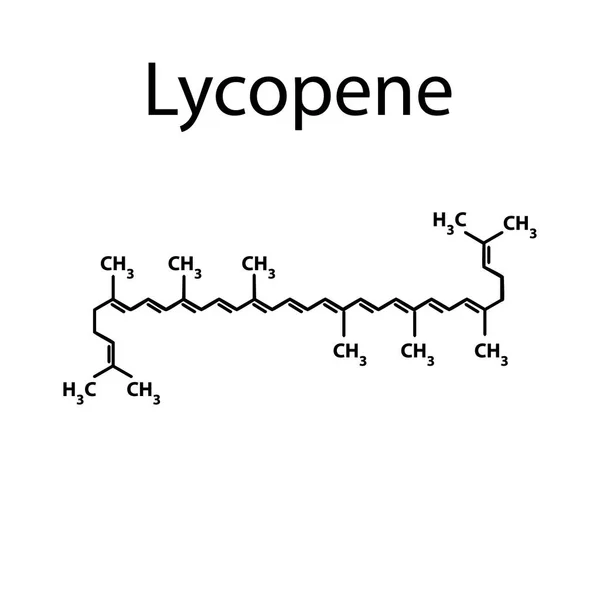 Le lycopène est une formule moléculaire chimique. Illustration vectorielle sur fond isolé . — Image vectorielle