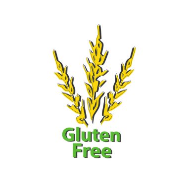 Simge gluten ücretsiz. imzala. Sivri tahıl. Buğday. Vektör illüstrasyon izole arka plan üzerinde.