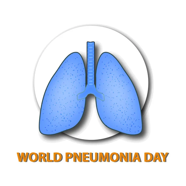 Día Mundial de la Neumonía. 12 de octubre. La estructura de los pulmones. Ilustración vectorial sobre fondo aislado — Vector de stock