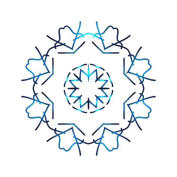 Fiocchi di neve blu al neon. Ologramma dei fiocchi di neve invernali. Illustrazione vettoriale su sfondo isolato — Vettoriale Stock