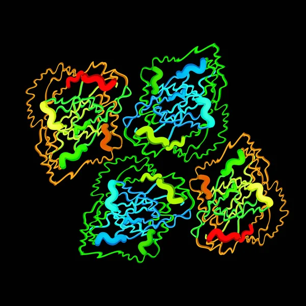 Gastricsin ist eine molekularchemische Formel. Enzym des Magens, Magensaft. Infografiken. Vektor-Illustration auf schwarzem Hintergrund. — Stockvektor