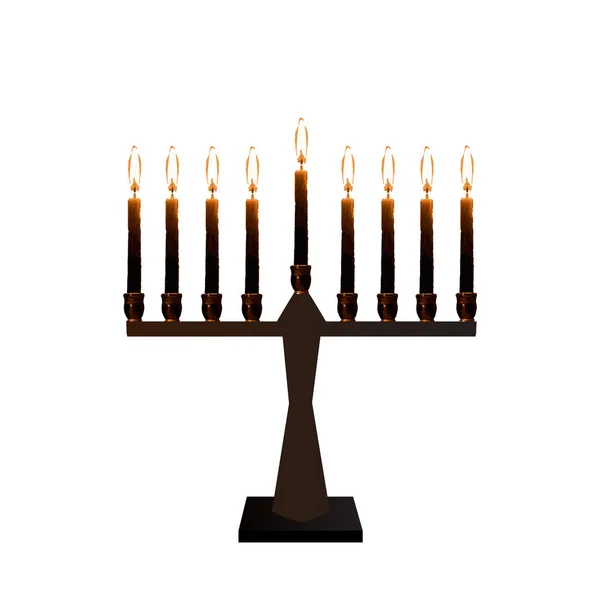 Chanukiah Judiska Högtiden Hanukkah Vektorillustration Isolerade Bakgrund — Stock vektor