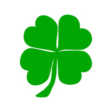 Dört yapraklı yonca. St.Patricks gün. Vektör illüstrasyon izole arka plan üzerinde