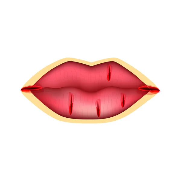 唇のひび割れ 唇を乾燥させます 口の角で傷 インフォ グラフィック 孤立した背景のベクトル図 — ストックベクタ