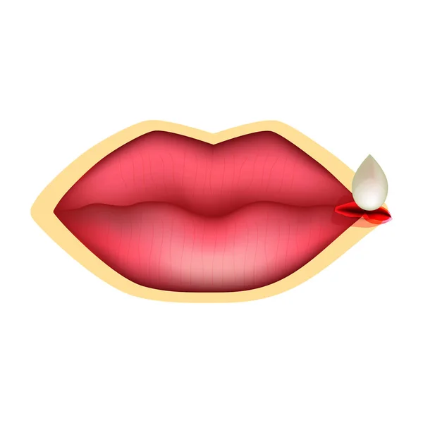 Behandeling Spleet Lippen Een Druppel Van Medicatie Infographics Vectorillustratie Geïsoleerde — Stockvector
