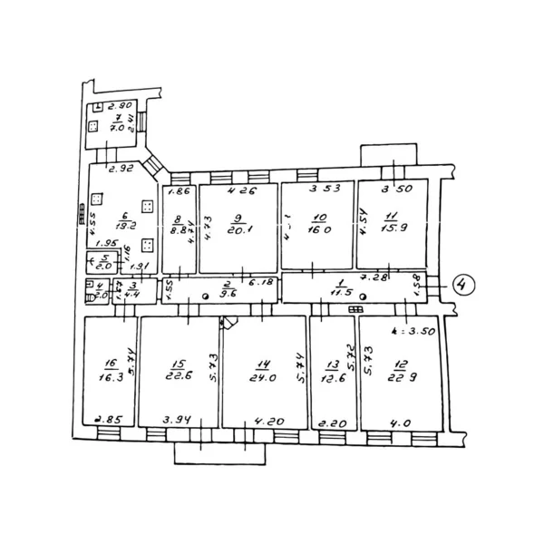 Plan d'étage. Dessin. Illustration vectorielle sur fond isolé . — Image vectorielle