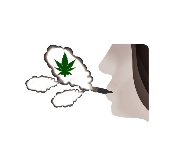 Les effets nocifs de fumer de la marijuana. Propriétés nocives de fumer du cannabis. Cannabinoïde, chanvre. Feuille de marijuana. Infographie. Illustration vectorielle sur fond isolé . — Image vectorielle
