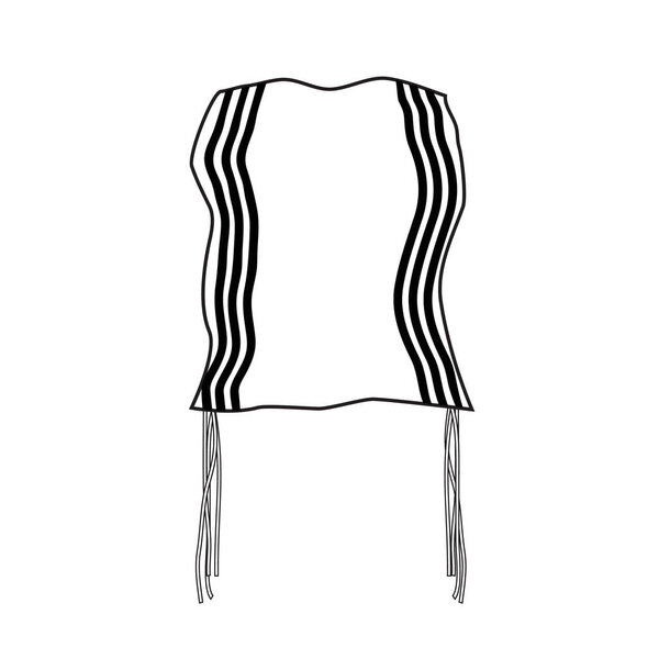 Tzitzit. Jewish religious clothing. Vector illustration on isolated background