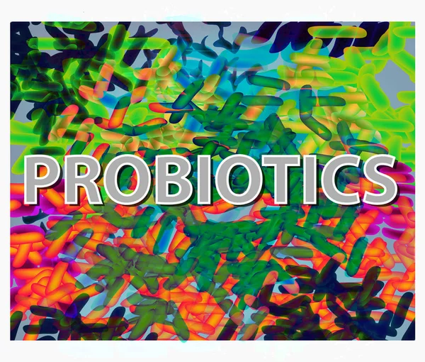 Goede bacteriën flora dubbelpunt achtergrond. Probiotische, prebiotisch, synbiotic, lactobacillus, bifidobacterium. Infographics. Vectorillustratie. — Stockvector
