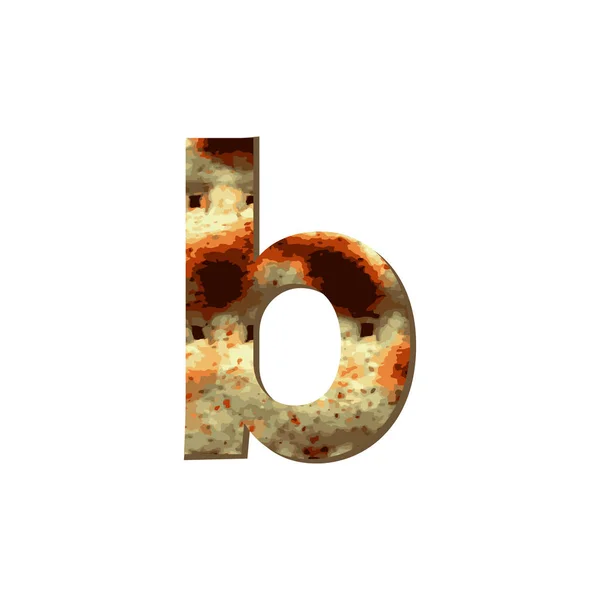 Английская буква B с текстурой мацы. Шрифт на Пасху. Векторная иллюстрация на изолированном фоне . — стоковый вектор
