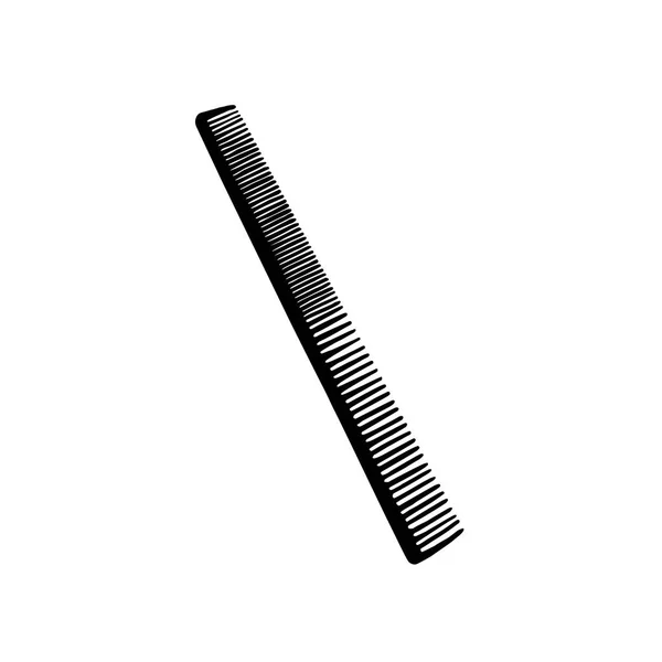 Die schwarze Silhouette eines Kamms. Haarbürste. Vektor-Illustration auf isoliertem Hintergrund — Stockvektor