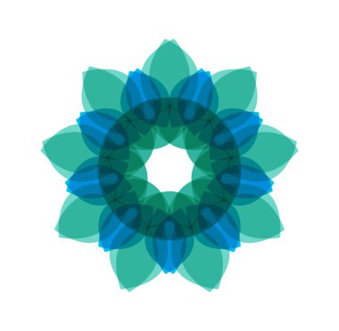 Mavi dairesel desen. Yalıtılmış arka planda vektör çizimi