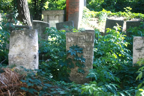 古老的犹太墓地犹太坟墓和纪念碑 — 图库照片