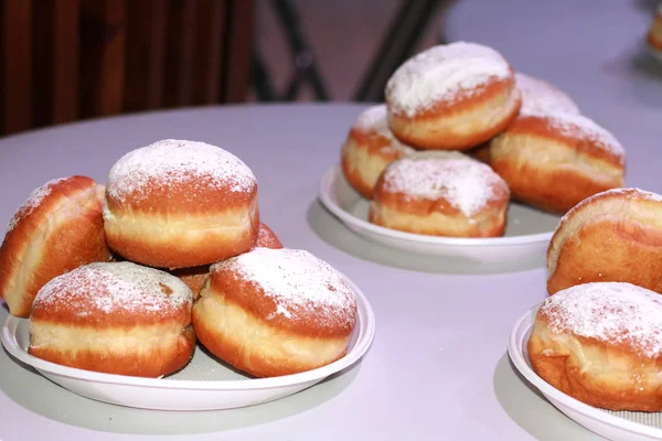 Beautiful Hanukkah donuts. Icing Sugar On Donuts