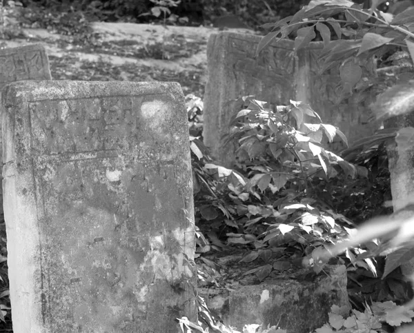 Antigo cemitério judeu. Sepulturas judaicas e monumentos — Fotografia de Stock