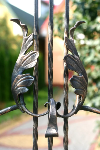 Beautiful vintage metal gate with antique floral patterns.