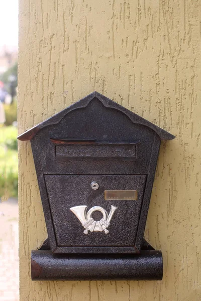 Metal mail box for letters. Lockable mailbox. — Stock Photo, Image