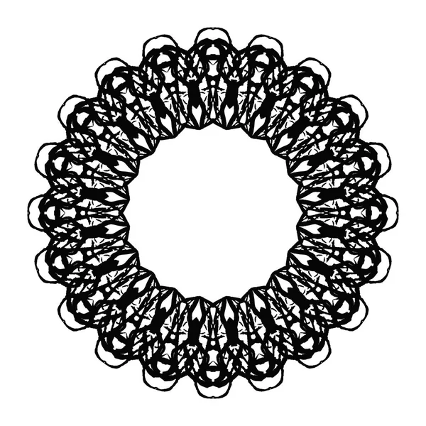 Siyah Kadife Vintage mandala. Doğu, Hint, Arap. El çizimi. Desen. Grafik sanatları. Yalıtılmış arka planda vektör çizimi,