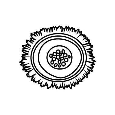 Yumurta siyah bir siluet. Çizim. Doğrusal simge. Vektör çizimi