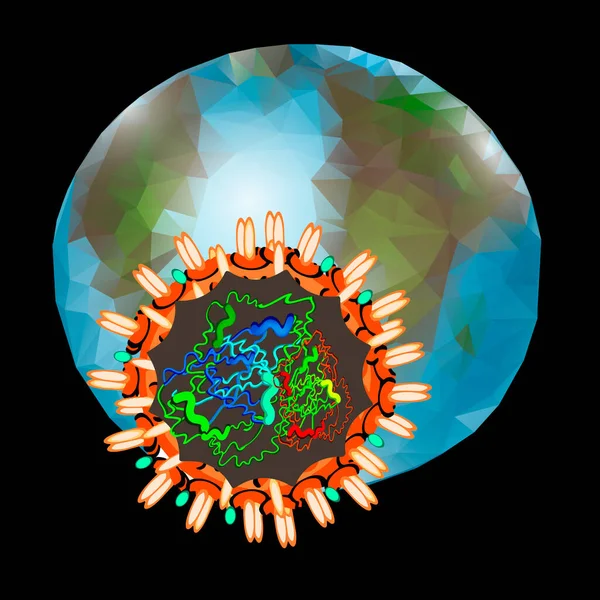 Coronavírus. A estrutura do coronavírus. Vírus da gripe. Gripe. Ilustração vetorial . — Vetor de Stock