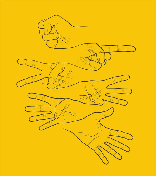 Contando manos con dedos. Ilustración abstracta del vector . — Archivo Imágenes Vectoriales