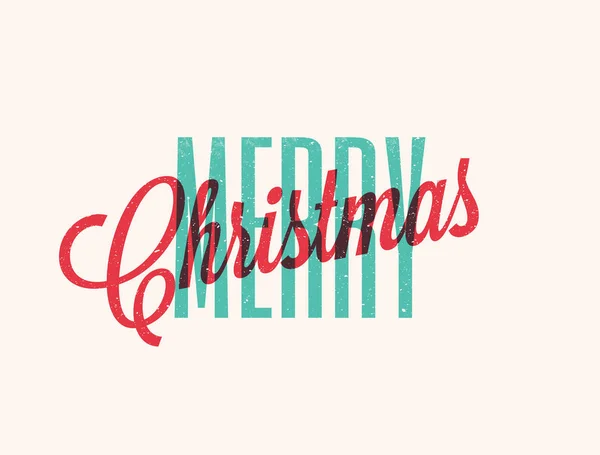 Feliz Natal lettering design. Vintage estilo vetor ilustração . —  Vetores de Stock