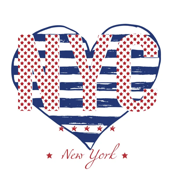 Shirt New York Impression Graphique Design Typographique — Image vectorielle