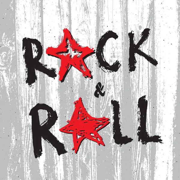 Musique Rock Roll Lettrage Dessiné Main — Image vectorielle
