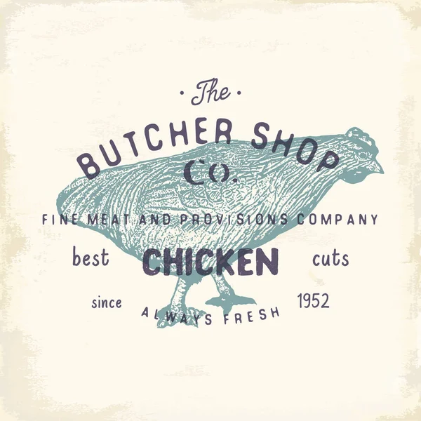 肉屋の店ヴィンテージ エンブレム 肉屋のロゴのテンプレート — ストックベクタ