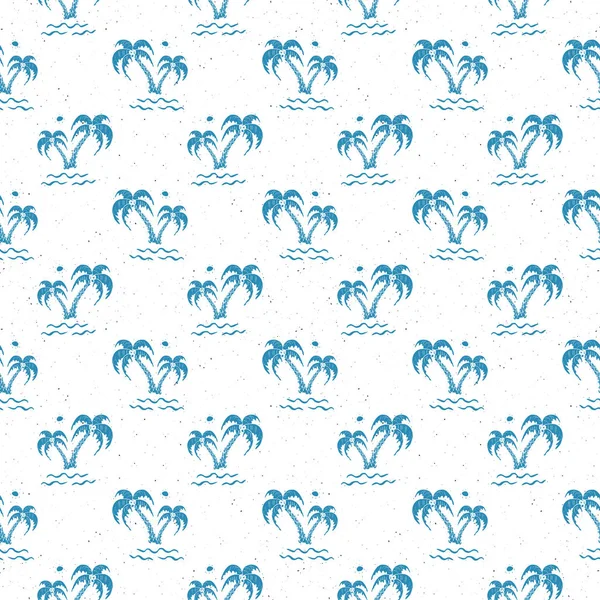 Nahtloser Musterhintergrund Mit Handgezeichneten Palmen Sommerhalblos Hintergrund Vektorillustration — Stockvektor