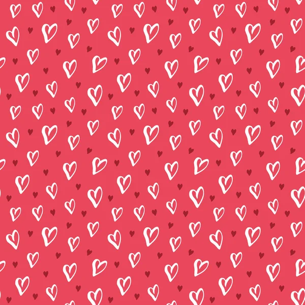 Herz Symbol Nahtlose Mustervektorabbildung Handgezeichnete Skizze Doodle Hintergrund Valentinstag Oder — Stockvektor