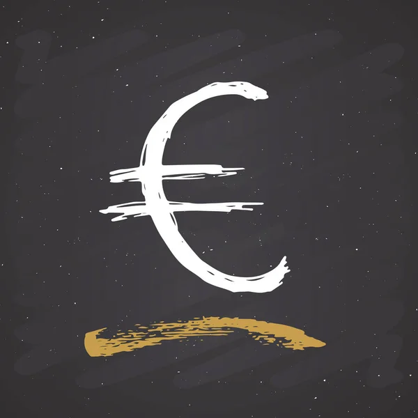 Euro Zeichen Icon Pinsel Schriftzug Grunge Kalligraphische Symbole Vektor Illustration — Stockvektor