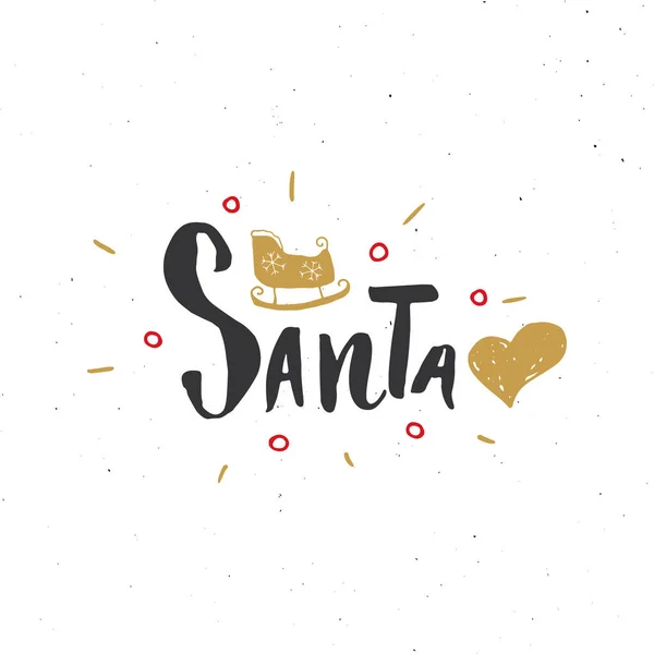 Merry Christmas Calligraphic Lettering Love Santa Typographic Greetings Design Calligraphy — Stock Vector