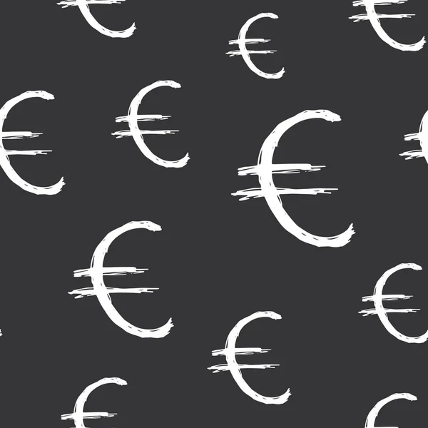 Euro Zeichen Symbol Pinsel Schriftzug Nahtloses Muster Grunge Kalligraphische Symbole — Stockvektor