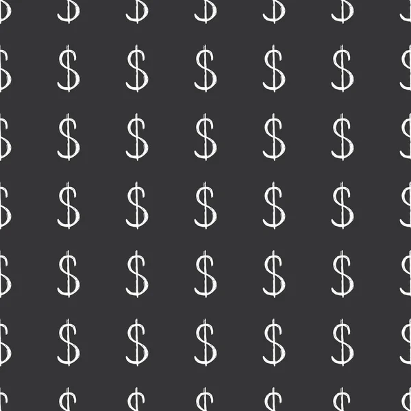 Dollar Teken Pictogram Borstel Belettering Naadloos Patroon Grunge Kalligrafische Symbolen — Stockvector