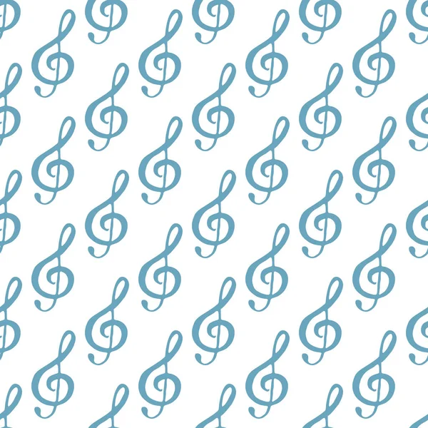 Музична Нота Безшовний Візерунок Векторні Ілюстрації Рука Намальована Начерк Каракулі — стоковий вектор