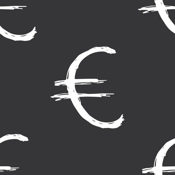 Euro Sign Icon Brush Letting Seamless Patterery Grunge Calligraphic Symbols — стоковий вектор