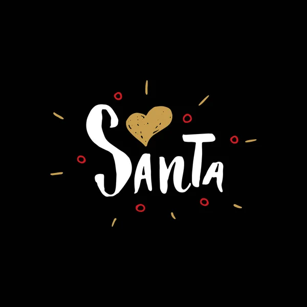 Feliz Navidad Caligrafía Letras Encanta Santa Diseño Saludos Tipográficos Cartas — Archivo Imágenes Vectoriales