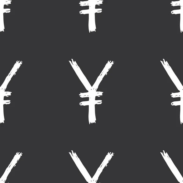 Yen Zeichen Symbol Pinsel Schriftzug Nahtloses Muster Grunge Kalligraphische Symbole — Stockvektor